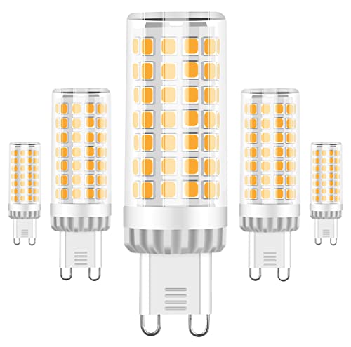RANBOO Bombillas G9 LED 9W Equivalente a Bombillas Halógena de 75W Blanco Cálido 3000K 750lm AC 220-240V, 360 ° Ángulo de Haz, No Regulable, 5 Unidades