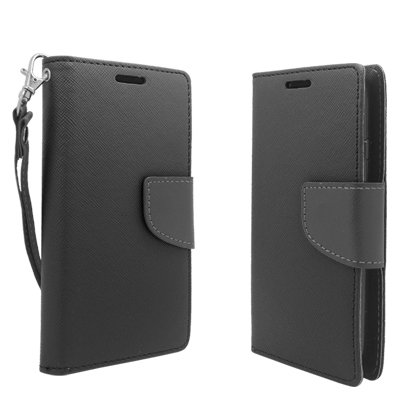 MetroPCS LG Optimus L70 Wallet Case with Credit Card Slots - Black