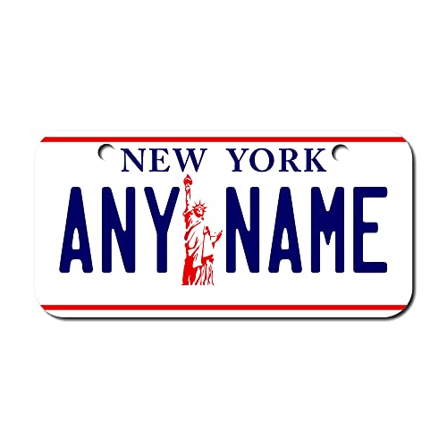 TEAMLOGO Personalized New York License Plate - Sizes for Kid's Bikes, Cars, Trucks, Cart, Key Rings Version 3 (3
