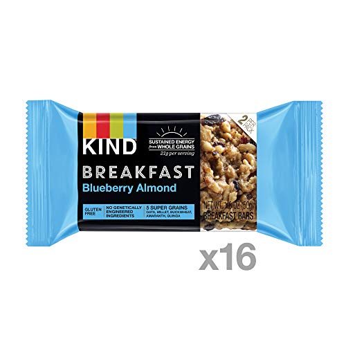 KIND Breakfast Bars, Blueberry Almond, Gluten Free, 1.8oz, 16 Count