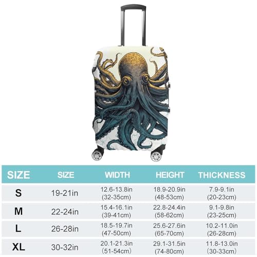 Sun Ocean Octopus Luggage Cover, Washable Elastic Suitcase Cover Protector Fit 18-32 Inch Luggage2