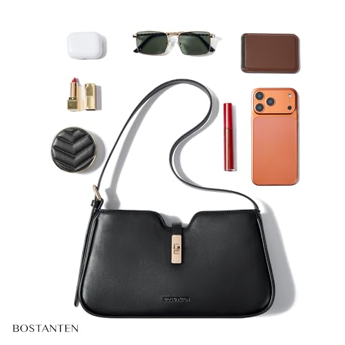 Image of BOSTANTEN Shoulder Bag for Women, Casual Shoulder Purse Vegan Leather Chic Hobo Handbag with Adjustable Strap for Work Travel