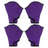 PATIKIL Webbed Schwimm Handschuhe 2 Paare Unisex Schwimmen Widerstand Handschuhe Wasser Widerstand Training Zubehör für Schwimmen und Tauchen M Lila