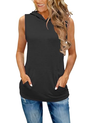 JomeDesign Hoodies for Women Sleeveless Summer Tank Tops Loose Casual Tunic