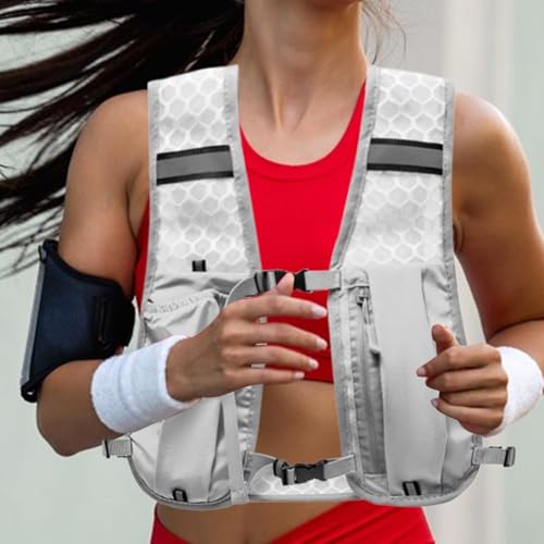 Chaleco de hidratación con bolsa reflectante para ciclismo y riñonera ligera de correr unisex 3