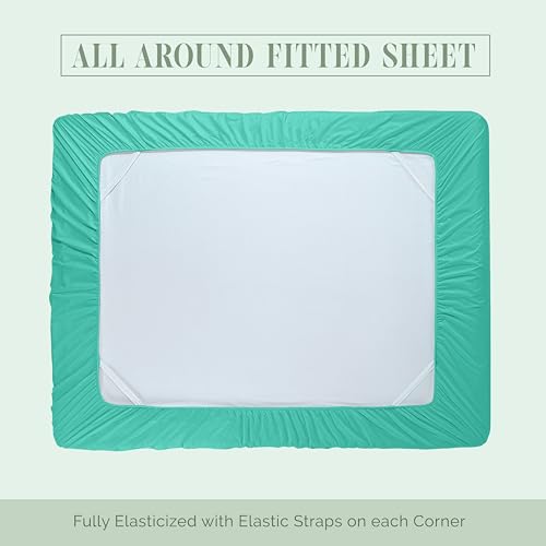 Elegant Comfort Luxurious 1500 Premium Hotel Quality Microfiber 4-Piece Sheet Set, 18-24 Inches Deep - Extra Deep Pocket Sheets - Ultra Soft 4PC Deep Pocket Sheets, Full, Paradise Teal