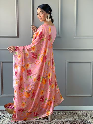 Image of Naixa Women's Firoji Rayon Blend Embroidered and Printed Straight Kurta with Rayon Blend Pant and Chinon Printed Dupatta Sets