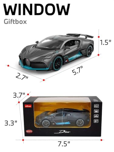 RASTAR 1:32 Bugatti DIVO Modelo Pullback de Metal Fundido miniatura 5