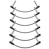 LuminologyPro 6 Pack Guitar Patch Cables, 5 Inch, 1/4' TS Right Angle Guitar Cable, Low Profile Design with Oxygen-Free Copper, Double Shielded for Pedalboard Effects, Maximize Pedal Board Space