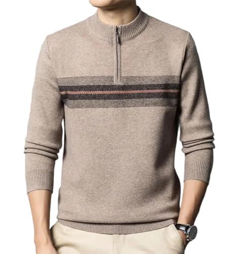 Men’s Half Zip Knit Sweater for Middle Aged Men Warm