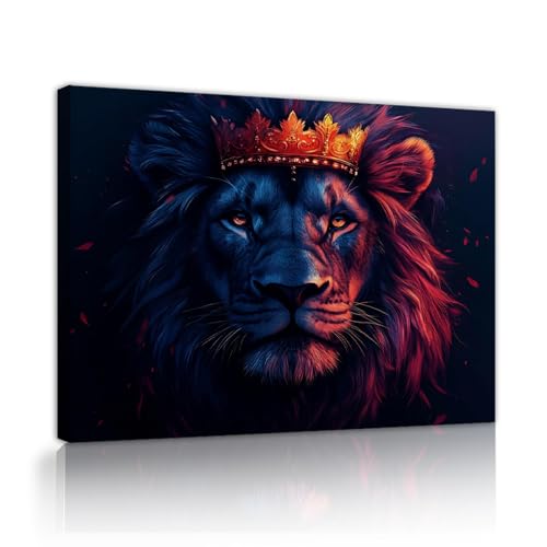 Tableau lion moderne CHERHERART pour briser la monotonie des murs blancs