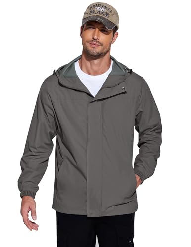 Image of COOFANDY Men's Rain Jacket Waterproof With Hood Lightweight Packable Shell Raincoat Windbreaker For Cycling Golf Travel