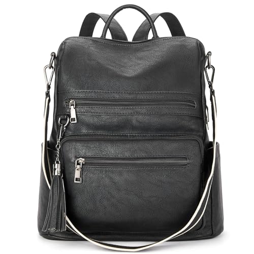 Image of Telena Womens Backpack Purse Vegan Leather Large Travel College Shoulder Bag with Tassel