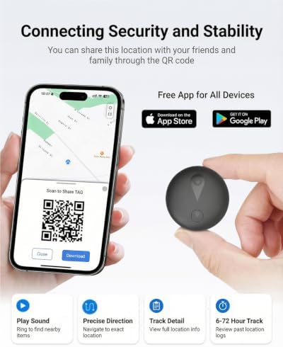 GPS Tracker for Vehicles, Real-Time Undetectable GPS Tracker for Car - No Monthly Fee & SIM Card for Hidden Magnetic GPS Locator for Android and iPhone, Ultra-Slim, IP68 Waterproof, Safe & Durable Detail