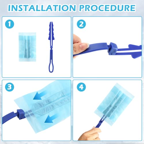 30 Pcs Duster Refill Compatible with Duster, Multi Surface Heavy Duty Feather Dusters Kit with 1 Handle, for Cleaning Furniture, Blinds, Ceiling Fans and Car(Color:Blue) - Thumbnail 3