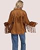 Locachy Women's Faux Suede Fringe Jacket Vintage W... #5