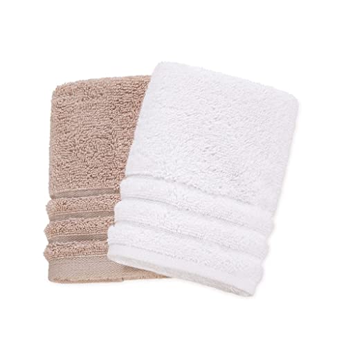 Toalha de Lavabo Imperiale 2 Peças | Trussardi Branca/Rosé