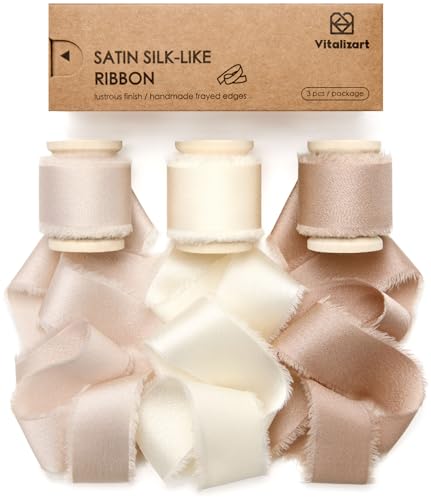 Vitalizart Silky Satin Ribbon 1'' x 15 Yard Wooden Spool