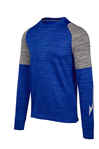 Mizuno Velocity Long Sleeve Crew, Royal-Shade, Small