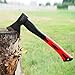 Camping Axe, 15” Small Outdoor Hatchet for Chopping Wood and Splitting, Forged Carbon Steel,Splitting Axe with Shock-Absorbing Fiberglass Handle, Non-Slip Grip for Outdoor Survival