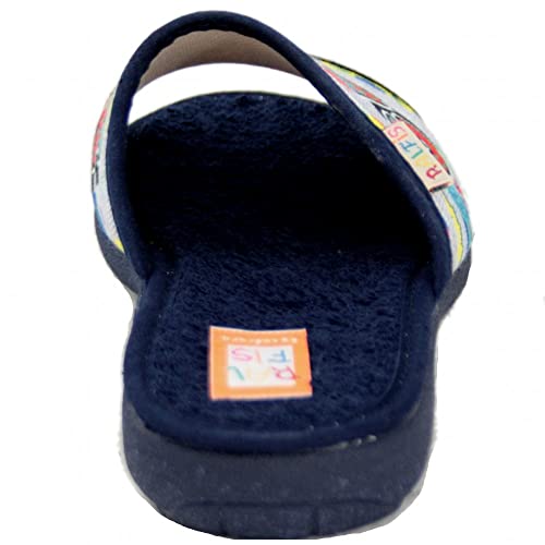 Chaussures d'été ouvertes avec éponge intérieure douillette Cabrera 8428 bleu marine - 5