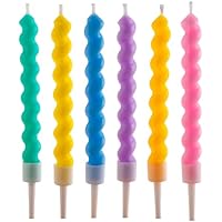 dekora - Paquete de 6 Velas Altas de Cumpleaños Twisted de 10cm