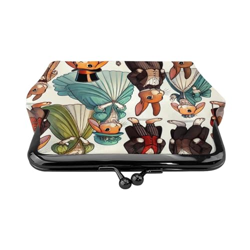 Pu Leather Buckle Coin Purse Aristocratic-Rabbits Girls Kiss-Lock Change Purse Wallets2