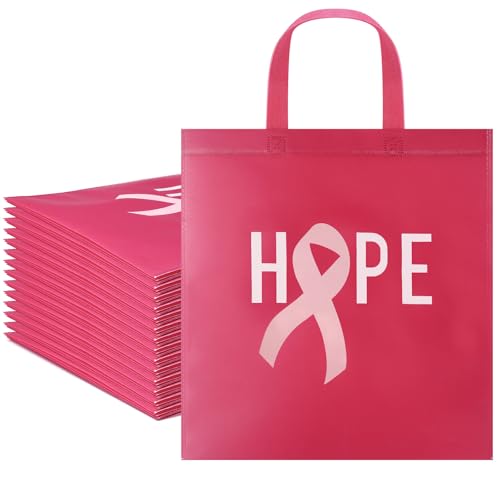 Sac de sensibilisation au cancer avec ruban rose, lot de 50 grands cabas solidaires pour femmes