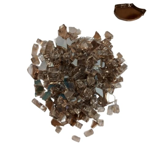 R H LIFESTYLE Crushed Glass/Fire Pits for Resin Art High Luster Fire Glass Used Specially for Resin Art/Geode Art Fire Pit Crafts (Brown 6mm, 400G)