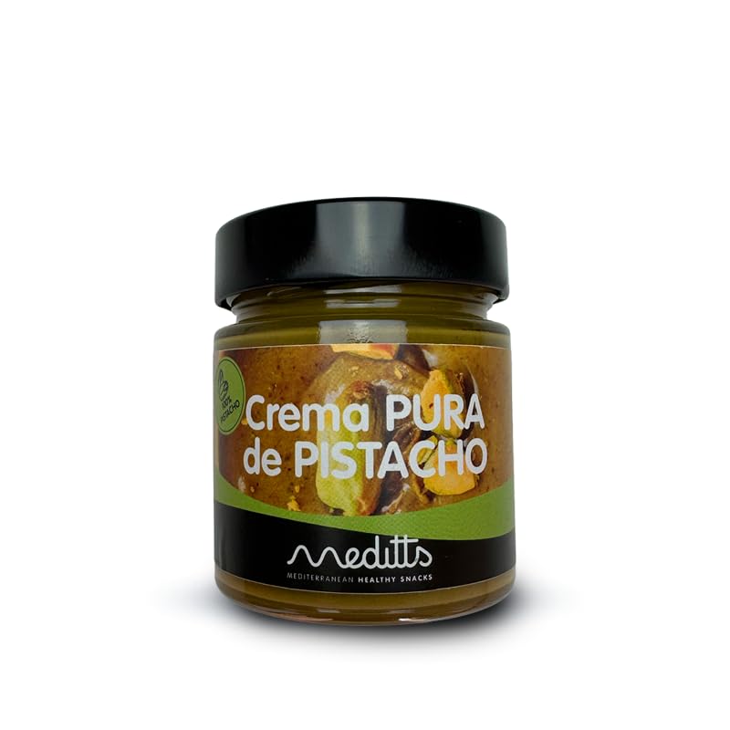 Meditts - Crema Pura de Pistachos 200 gr | Crema Natural Pistachos | Apta para Dieta Keto, Vegana y Vegetariana | Sin Conservantes | Rica en Proteínas y Fibra