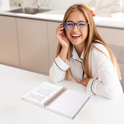 دفتر ملاحظات بسلك حلزوني سميك وجمالي للنساء بحجم B5 - دفتر ملاحظات بتصميم غلاف جلدي عصري مع 300 صفحة مبطنة - مثالي للكتابة والبقاء منظمًا في العمل أو المدرسة