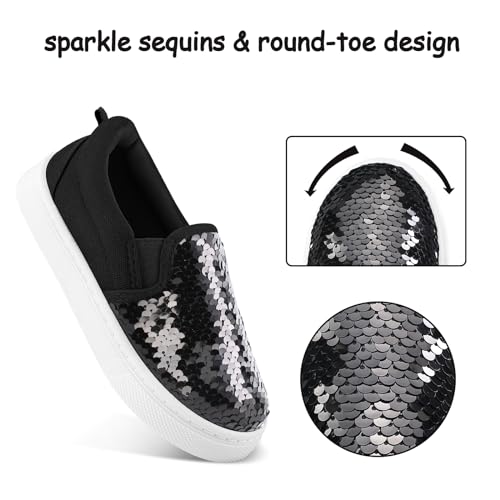 k komforme toddler slip on sneakers girls sparkle sequins canvas walking shoes