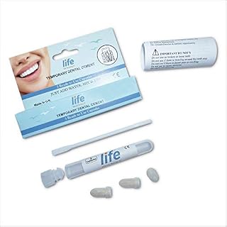 LIFE Healthcare Dental Repair Kit, Glue Cement, for Dislodged Crowns and Bridges, Temporary Repair, 1 Pack of 3 Capsules, Made in the UK