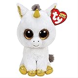 Peluche Ty Beanie Elefante y Mono Muñeca de Peluche Juguetes para niña Conejo Zorro Animal Lindo Búho Unicornio Gato Mariquita 15cm Unicornio Blanco