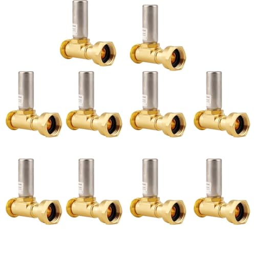 PLUMBINGMASTER Straight Water Hammer Arrestor for Washing Machine, 3/4 Inch Swivel FHT X 3/4 Inch MHT Stainless Steel Chamber and Washers, Absorb Shock and Reduce Noise Business Wholesale (10pcs)