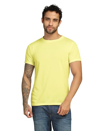 Image of VastraVibes Cotton Regular Fit T-Shirt Round Neck Casual Mens Plain Tshirt
