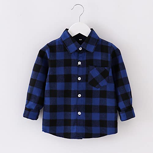 Kids Toddler Flannel Jacket Plaid Long Sleeve Sweatshirt Top Lapel Button Top Shacket Boy Girls Shirt Top Outfit Clothes2