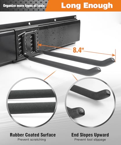 Garage-Tool-Organizer-Wall-Mount-495-Inch-Garage-Organization-and-Storage-Heavy-Duty-with-3-Packs-Rails-and-6-Adjustable-Hooks-Garden-Yard-Tool-Hanger-Rack-for-Shovel-Max-Load-600lbs