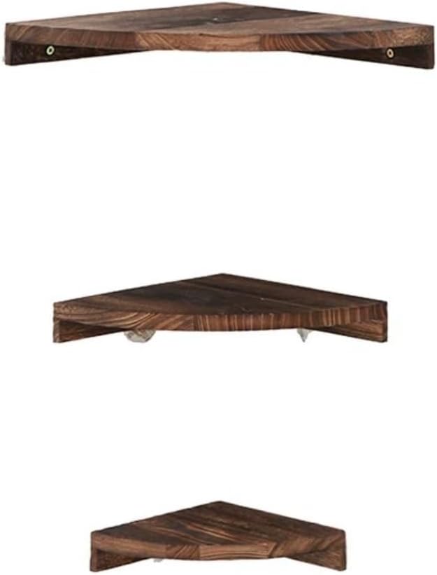 ウォールシェルフ コーナーラック 木製壁棚 三角 コーナー用 壁掛けラック スタイリッシュで美しい キッチン リビング 壁掛け棚 扇