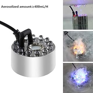 AGPTEK 400mL/H Aluminum Original Mini Mist Maker Fogger with 12 LED Lights Water