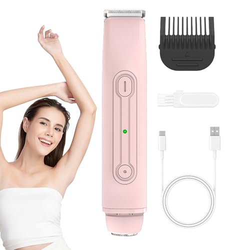 Vitsrisea Recortadora de Bikini, Recortadora Corporal Impermeable, Cortacabellos Corporal Recargable Doble Cabeza, Depilación Sin Dolor Para Piel en Piernas Axilas Línea Bikini