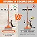 Seewaazee Broom Holder Wall Mount, Mop and Broom Organizer Broom Hanger Storage Tool Utility Racks Stainless Steel Wall Hooks Solid Mop Rack for Home Kitchen Garden Laundry Garage (5 Racks 4 Hooks)