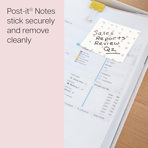 Post-it Polished Patterns, 3 x 3 in, 3 Sticky Notes Pads | Bubble Blush Design Featuring 1 Dot Pattern, 1 Positively Pink, and 1 Pink Salt Sticky Note Pad, 45 Sheets per Pad - image 4