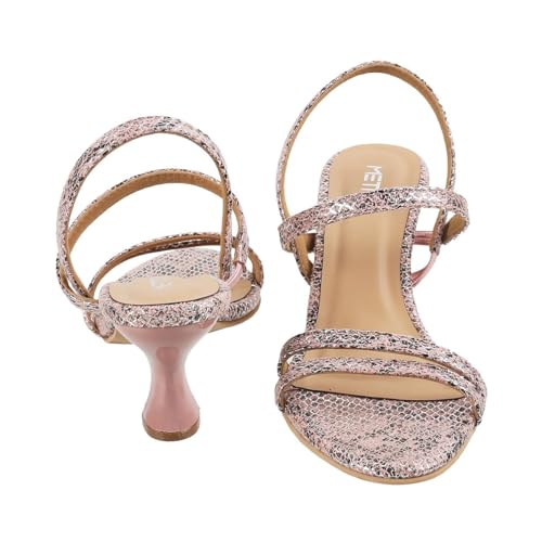 Image of Metro Women Synthetic Leather Kitten Heel Fashion Sandal