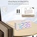 DreamSky Wooden Digital Clock for Bedroom Desk - RGB Loud Alarm Clock for Heavy Sleepers with Volume Control, Large Numbers with Dimmer for Living Room Office, Wood Decor (Plug in Clock)