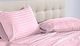 Grandeur Linens Epic Touch 1000 Thread Count Four (4) Piece Queen Size Baby Pink Stripe Bed Sheet...