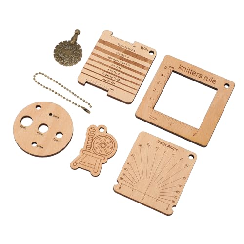 Medidor de tricô de Madeira Réguas crochê Gancho Fio Envoltório Placa Guia para Spinners Fio Medição