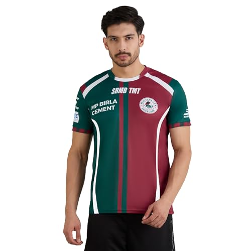 Image of Skechers Men MOHUN Bagan Home Replica Maroon Green Jersey
