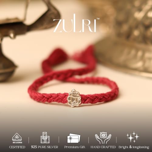 Image of 925 Sterling Silver Shubh Ganesh Luxury Rakhi