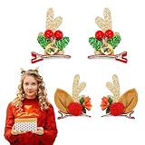 Ximinwzm 4 Pcs Christmas Hair Clip, Reindeer...